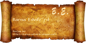 Barna Edvárd névjegykártya