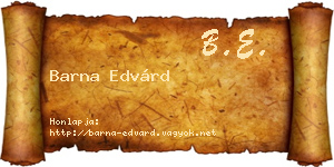 Barna Edvárd névjegykártya